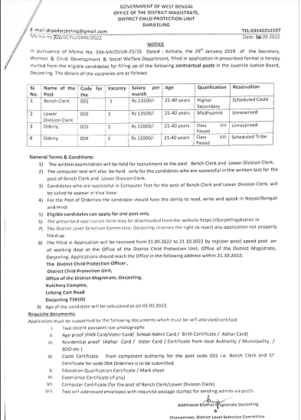 Recruitment of Group-D and Clerk Posts in the State