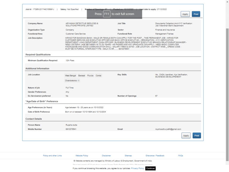 Bandhan Bank recruitment 2022