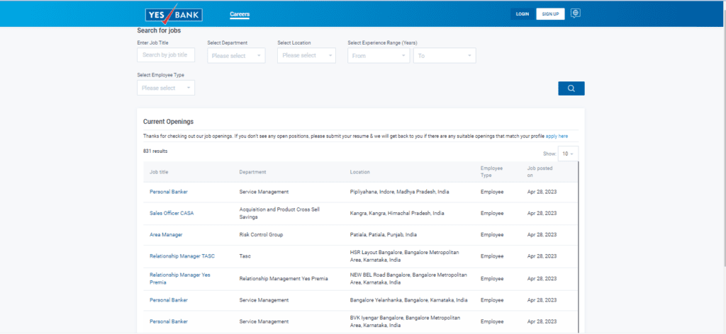 Yes Bank Recruitment 2023