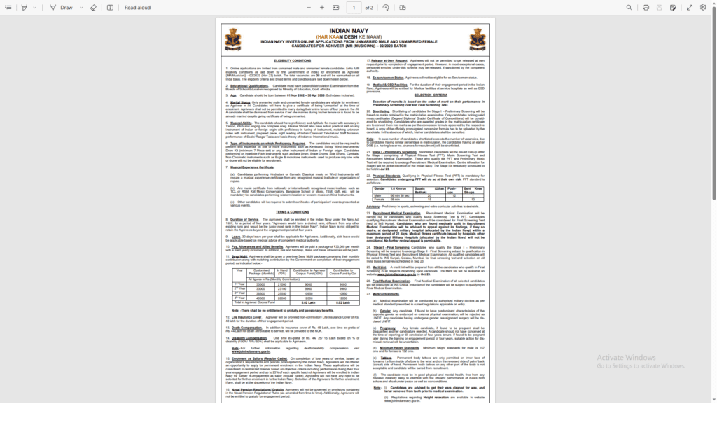 Indian Navy Agniveer Recruitment 2023