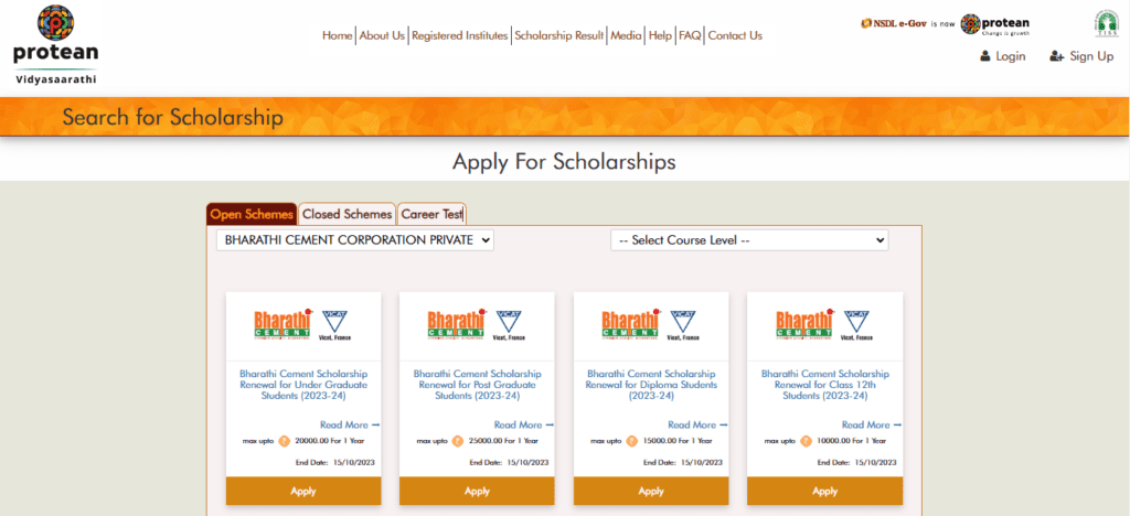 Bharathi Cement Scholarship 2023