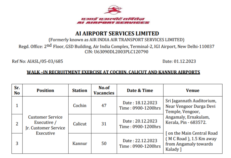 AIASL Recruitment 2023