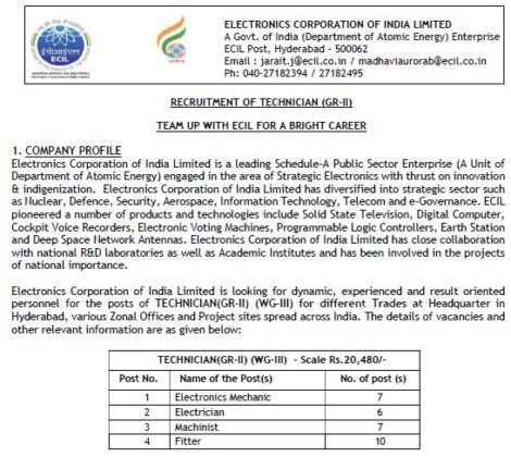 ECIL Recruitment 2024 ECIL Recruitment 2024