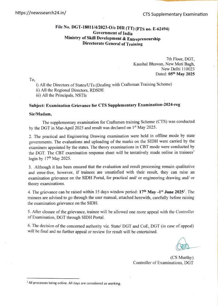 CTS Supplementary Examination