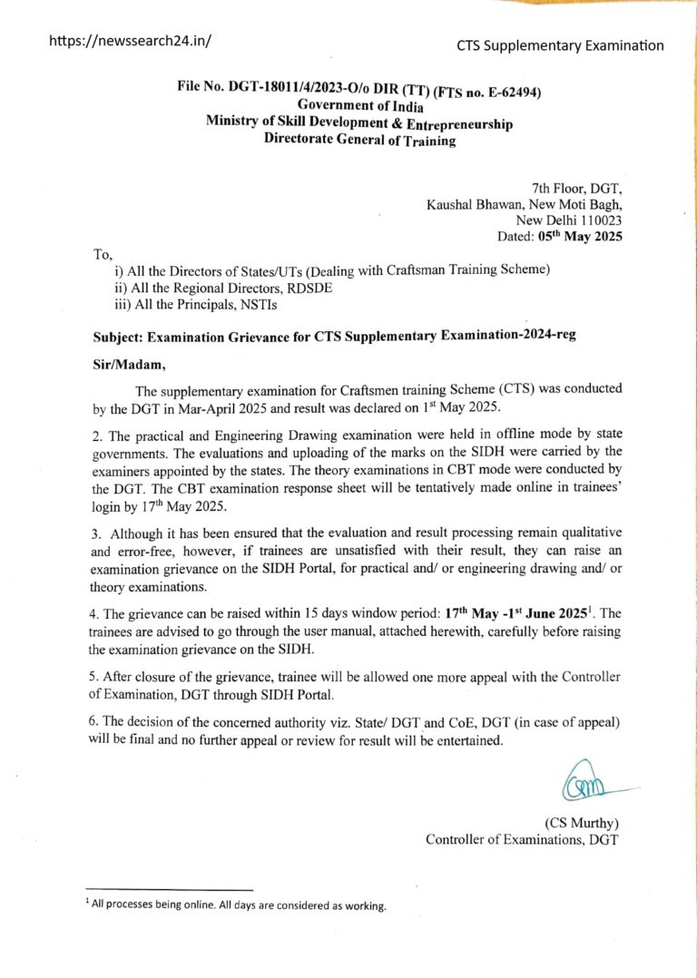 CTS Supplementary Examination