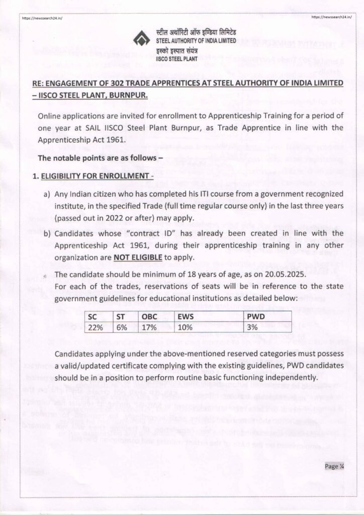 Trade Apprentice Notification(ITI)