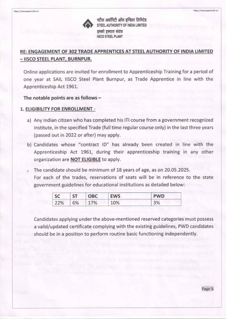 Trade Apprentice Notification(ITI)