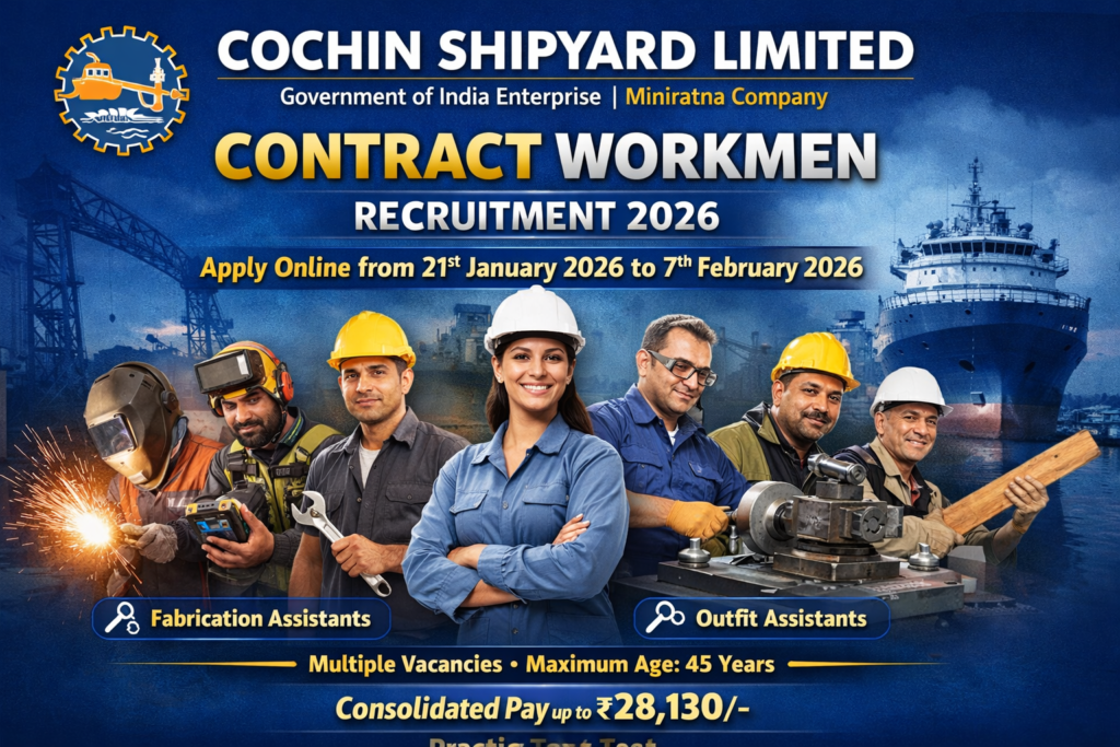 Cochin Shipyard Limited (CSL) Recruitment 2026